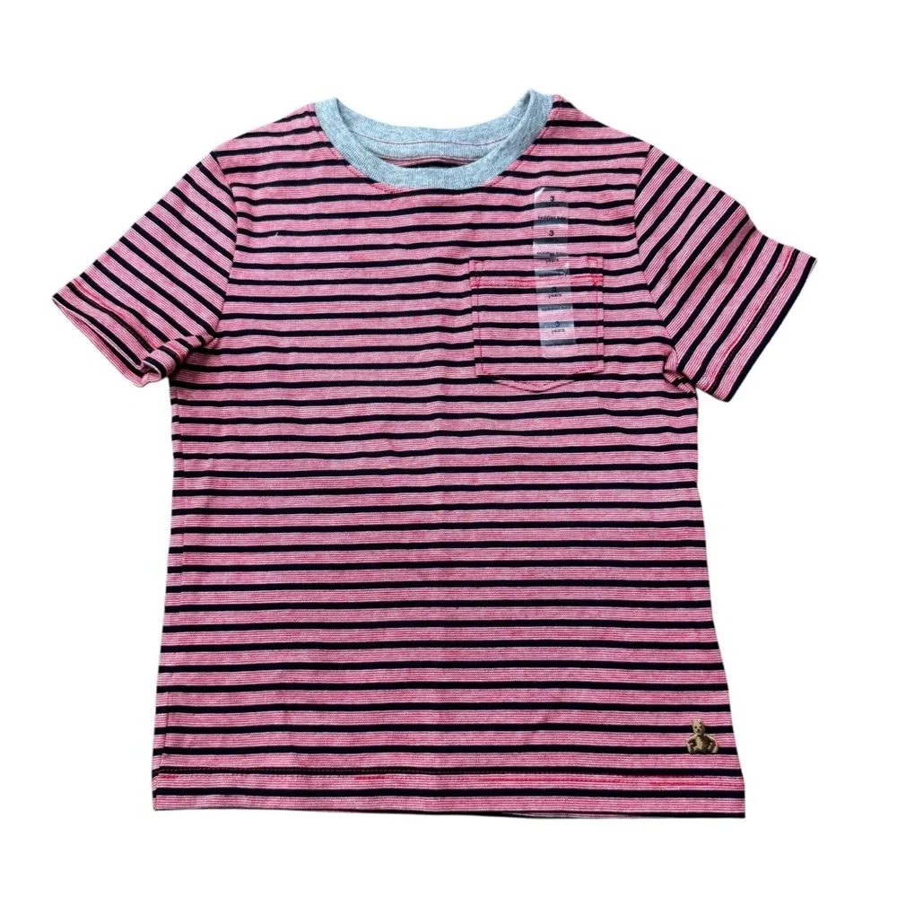 NWT baby Gap‎ Striped Pink and Black Kids T-Shirt Size 3